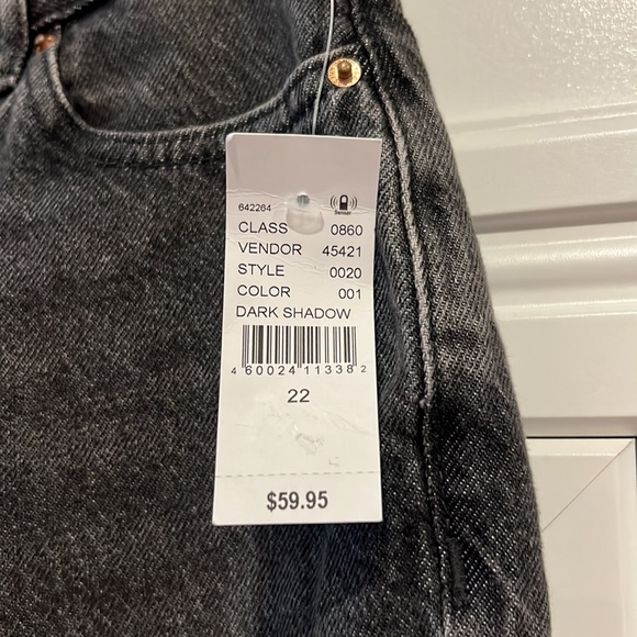 PacSun High Rise Straight Button Fly Jean Dark Shadow Size 22 - Picture 2 of 6